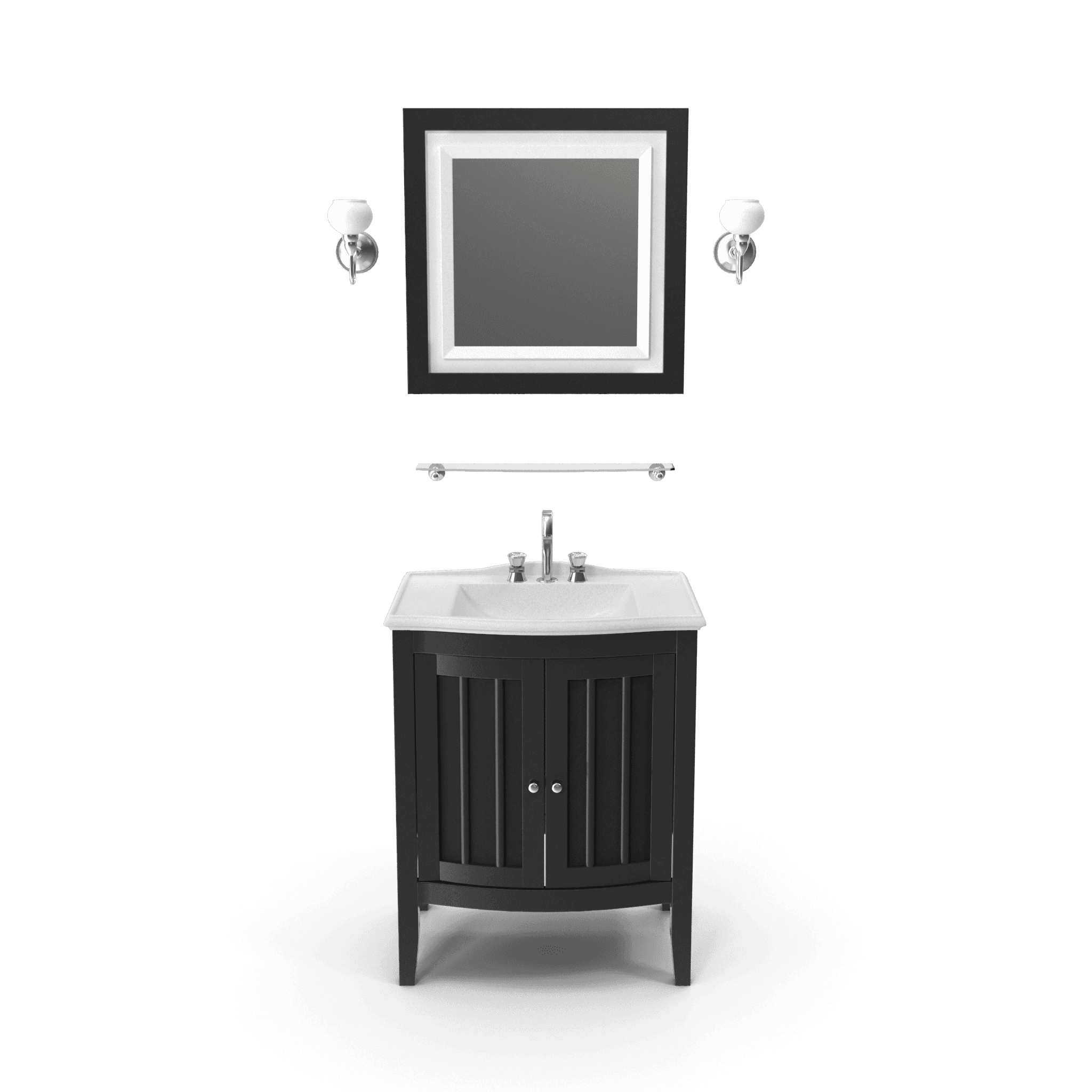 Wooden Bathroom Sink With Mirror image 1