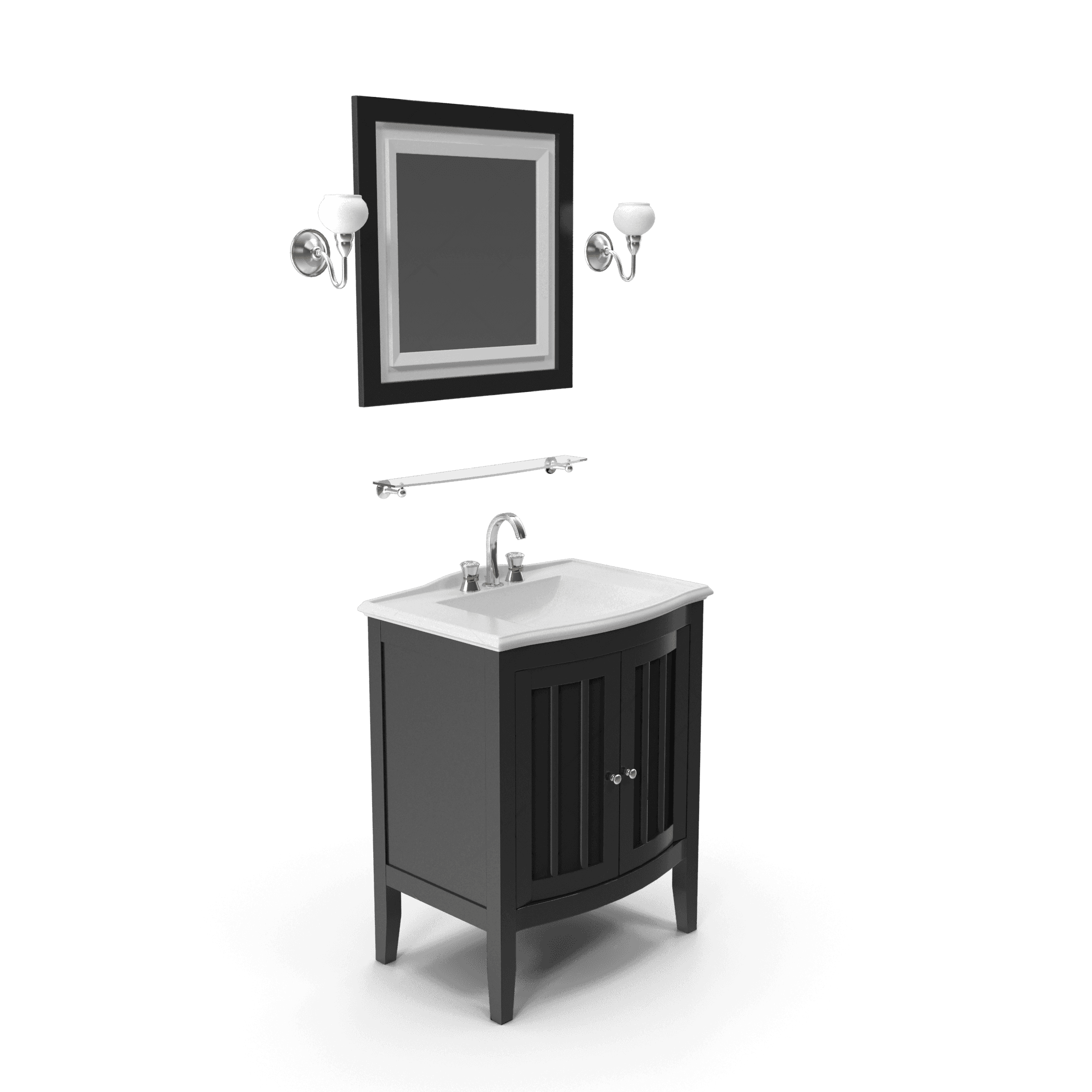 Wooden Bathroom Sink With Mirror image 2